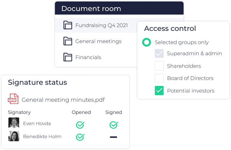 OLD Flexible document room with access control and digital signing feature on OwnersRoom